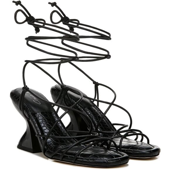 CIRCUS NY Sam Edelman BNWOT "Blanche" lace up strappy heels black sz 7.5 - Picture 1 of 10